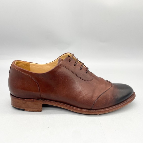 The Office Of Angela Scott Shoes - The Office of Angela Scott Womens 40/ 9 Mr. Evans Oxford Shoes Walnut Leather